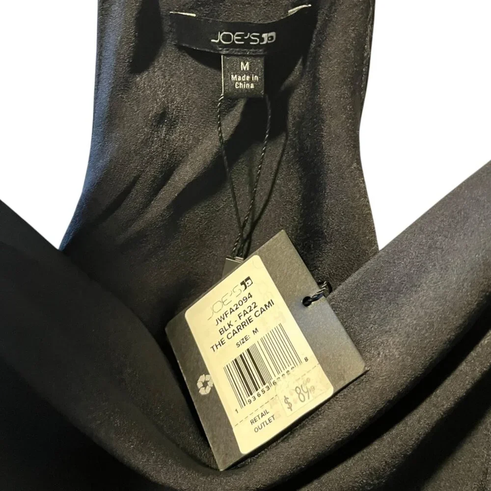 Joe's Jeans The Carrie Cami Women's M Black‎ Casual Draped Cowl Neck Sleeveless